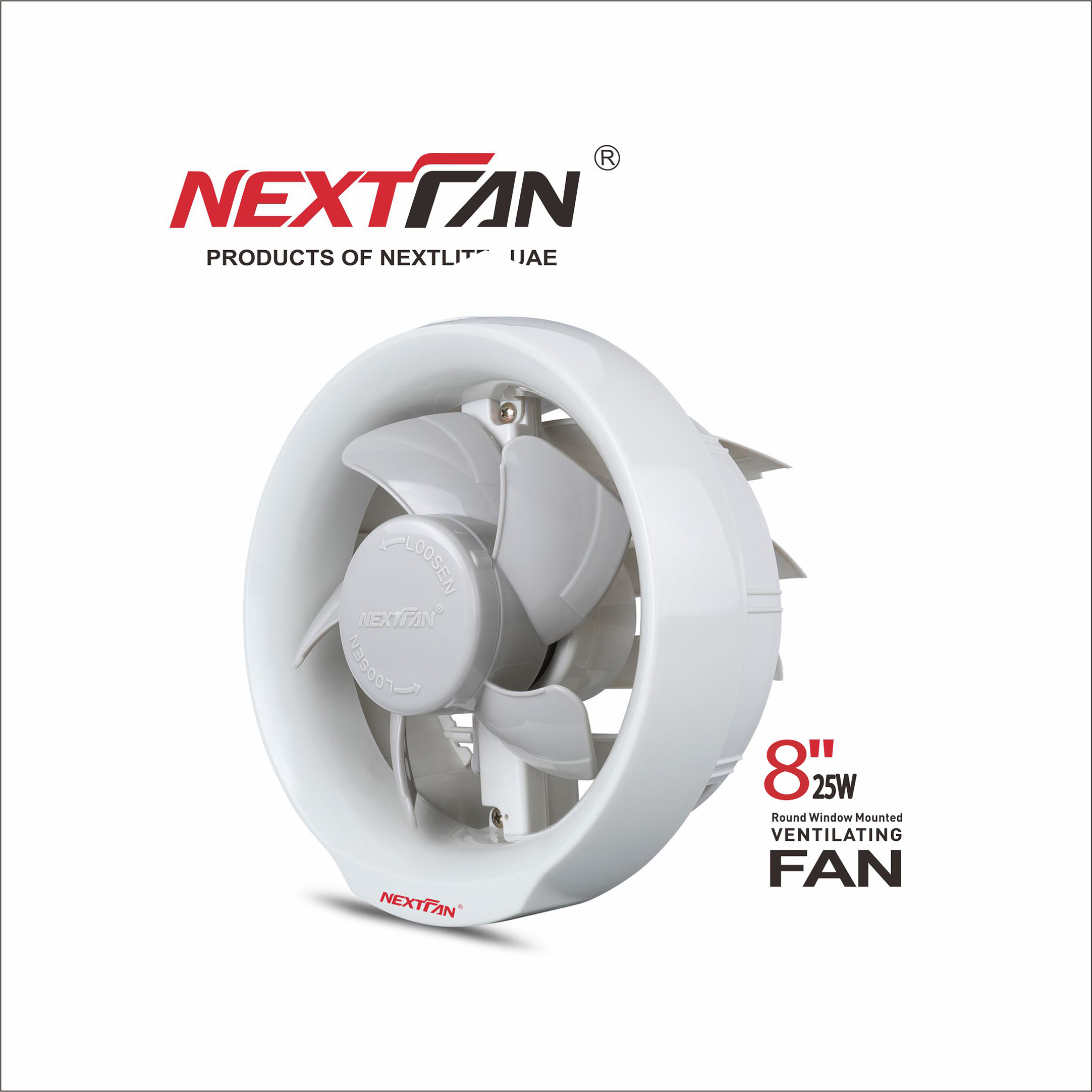 Glass-MOUNTED EXHAUST FAN - NF8 RS 8" 25W