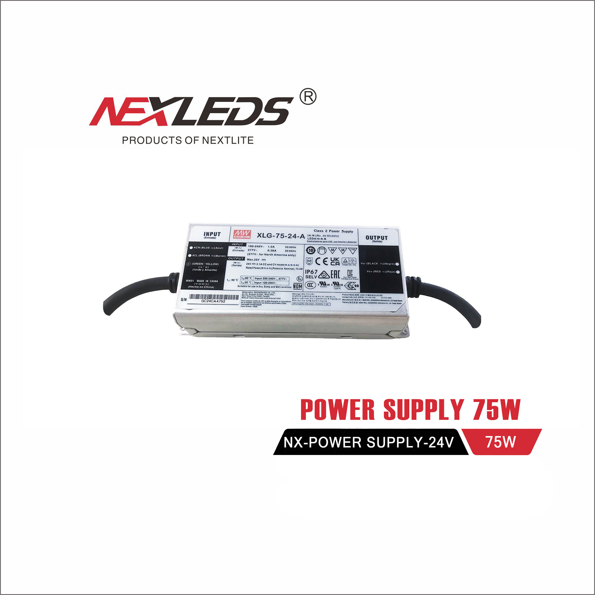 NX-POWER SUPPLY 75W 24V IP67 XLG