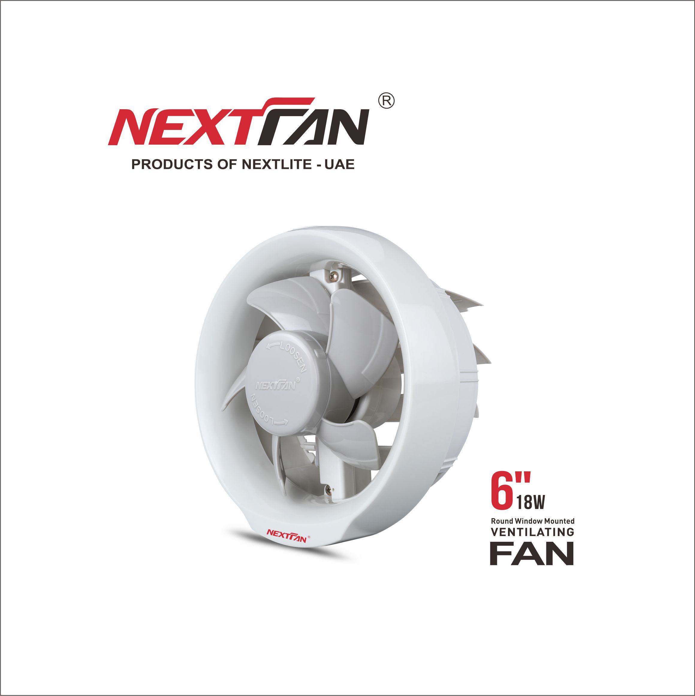 Glass-MOUNTED EXHAUST FAN - NF6 RS 6" 18W