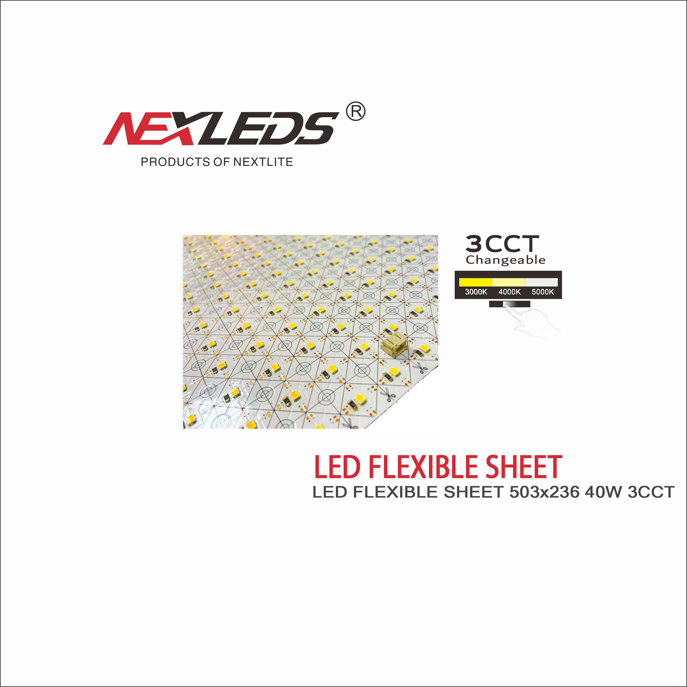 LED FLEXIBLE SHEET 503x236 40W 3CCT