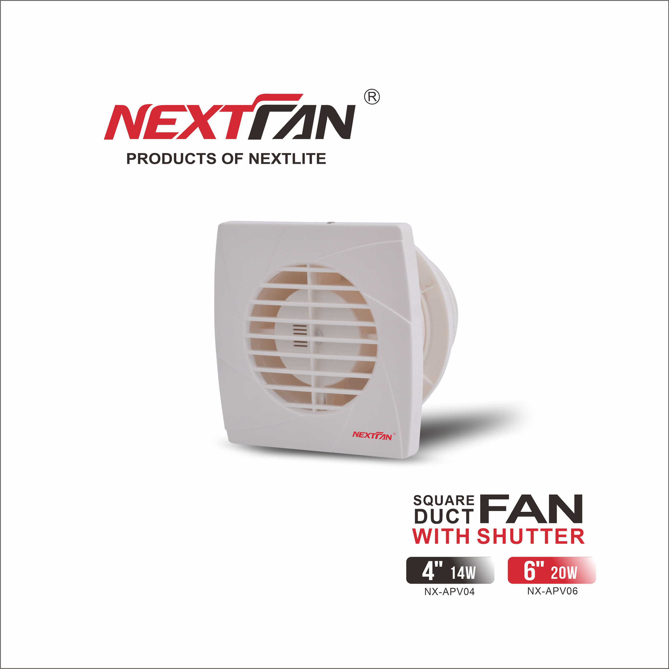 4" SQUARE EXHAUST FAN NF-APV04 / 6" SQUARE EXHAUST FAN NF-APV06